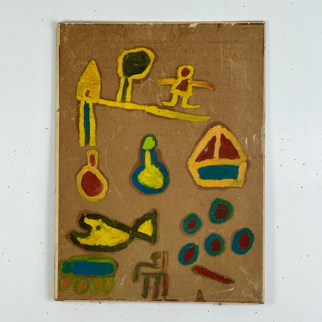 Anonymity and mystery surrounds this back portion of a traditional oil on board still-life, Italian painting. The front is...