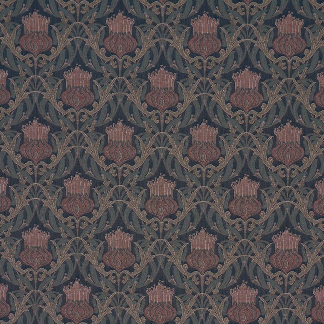 2020s Sample - Schumacher Rowallan Trellis Fabric In Midnight For Sale - Image 5 of 5