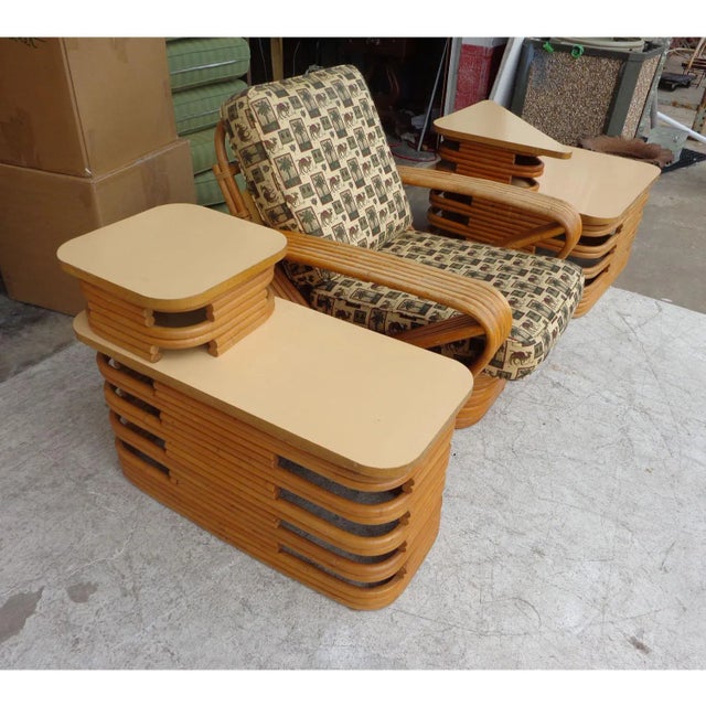 Mid 20th Century Paul Frankl Rattan & Bamboo Six Strand Pretzel Arm Sofa For Sale - Image 5 of 8