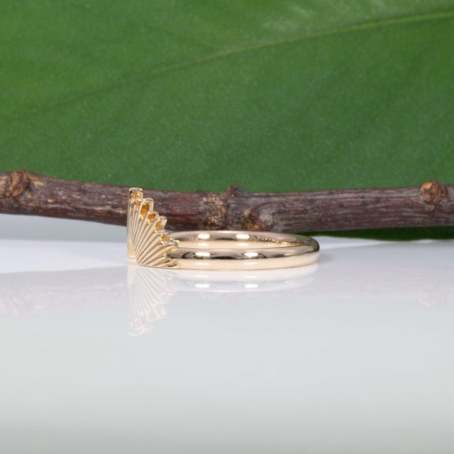 Gold Crown Stackable Band in Solid 18k Yellow Gold – Regal Stacking Ring, Size 6.75 For Sale - Image 8 of 11