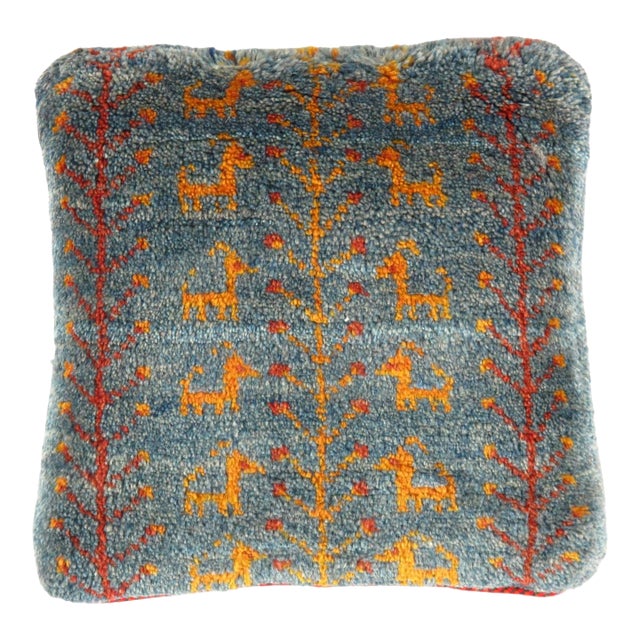 1980s Pasargad DC Fine Hand Knotted Gabbeh Pillow For Sale
