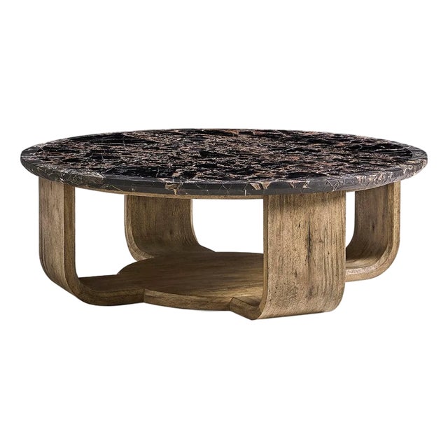 Organic Modern Round Marble Coffee Table For Sale
