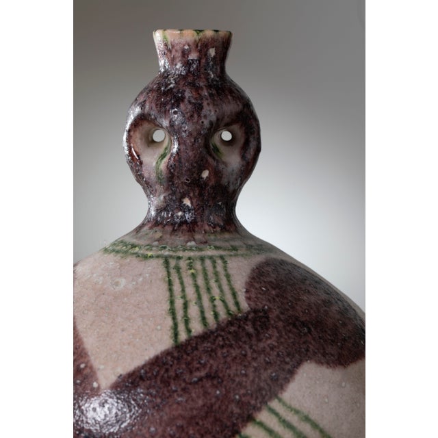 Mid-Century Modern Totemic Ceramic Vase by Guido Gambone, 1953 For Sale - Image 3 of 10