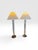 1990s 1990s Pair of Ralph Lauren Home Adjustable Tubular Glass & Brass Table Lamps With Original Shades For Sale - Image 5 of 13