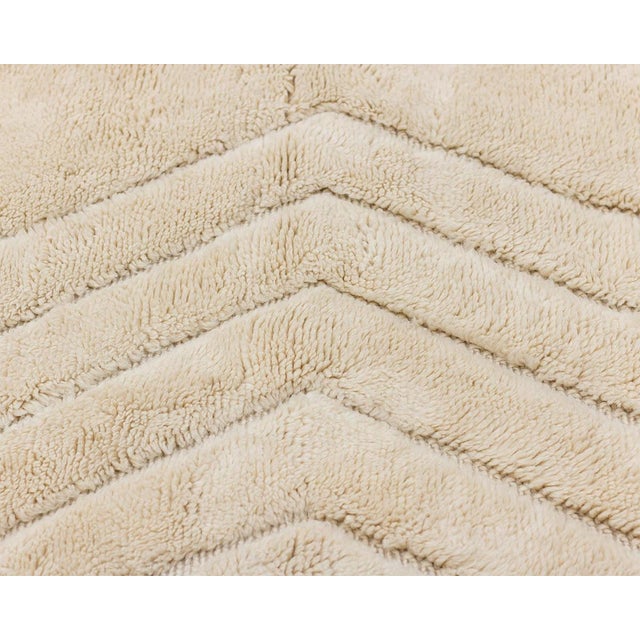 Ivory Hand-Knotted Wool Rug by Azele Studio For Sale - Image 8 of 9