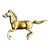 Vintage Boho Brass Running Horse Sculpture For Sale