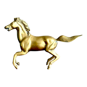 Vintage Boho Brass Running Horse Sculpture