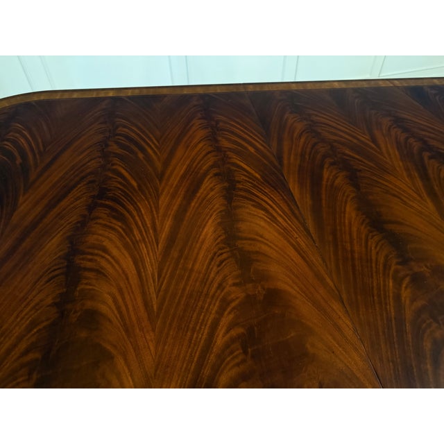 Georgian Style Multi-Banded Mahogany Dining Table by Leighton Hall - Showroom Sample For Sale - Image 11 of 16