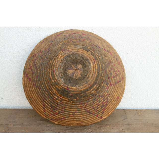 19th Century Vintage Woven Basket With Geometric Pattern For Sale - Image 5 of 6