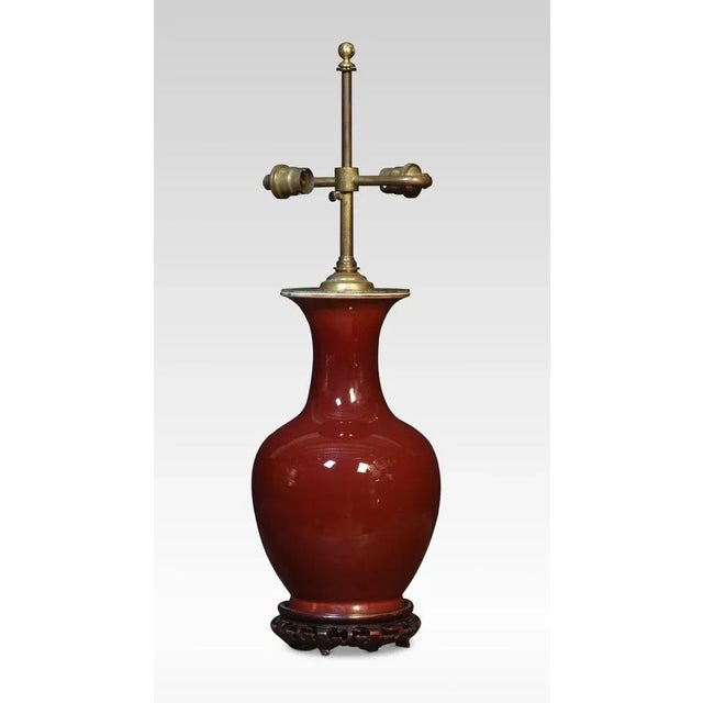 1920s Chinese Porcelain Baluster Vase Table Lamp, 1920s For Sale - Image 5 of 5