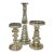 1990s Vintage Boho Chic Modern West Elm Attributed Mercury Glass Candleholders - Set of 3. For Sale