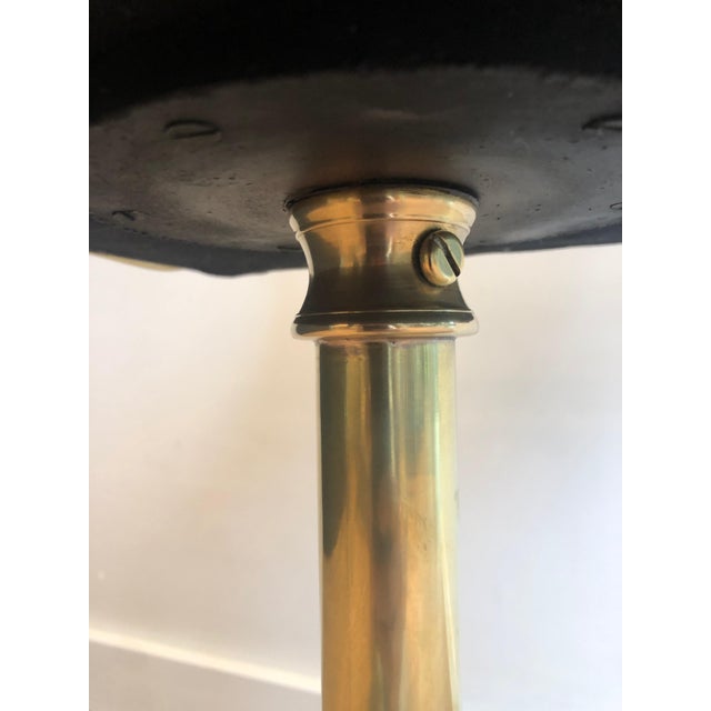 1940s Brass Stool with Claw Feet and Leather Seat For Sale - Image 12 of 12