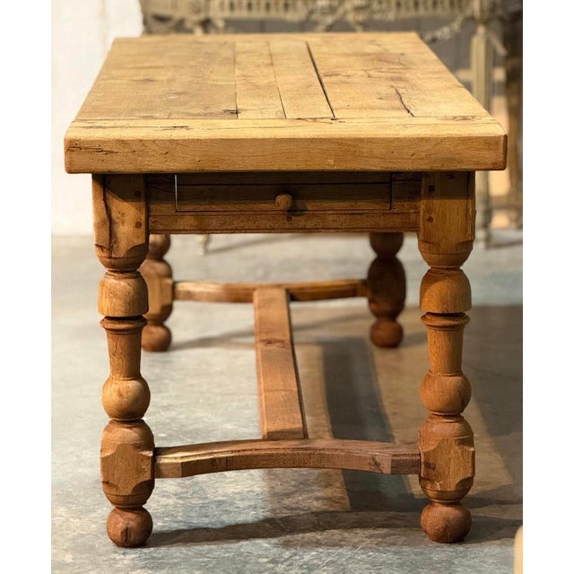 1920s French Oak Farmhouse Dining Table, 1920 For Sale - Image 5 of 18