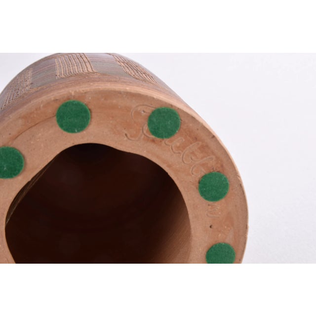 Mid-Century Danish Brown and Purple Striped Ceramic Table Lamp by Jytte Trebbien, 1960s For Sale - Image 10 of 13