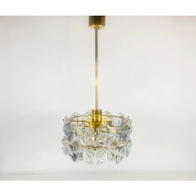 German Gold-Plated & Crystal Ceiling Lamp from Kinkeldey, 1960s For Sale - Image 11 of 11