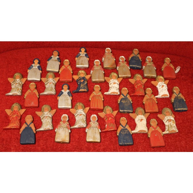 Scandinavian Decorative Hand-Painted Terracotta Christmas Figurines, 2000s, Set of 35 For Sale - Image 3 of 18