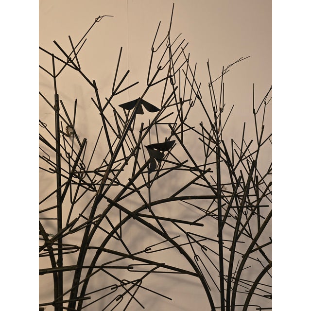 Mid Century Winter Trees With Birds Wall Sculpture C Jere For Sale - Image 15 of 17