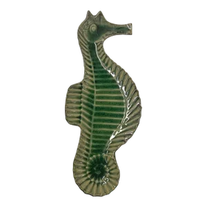 Artistic Green Glaze Ceramic Decorative Seahorse Shape Display Plate