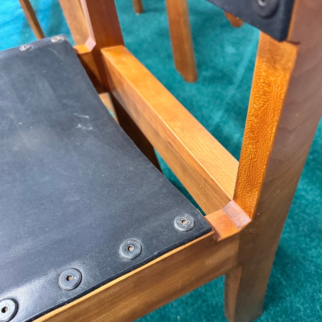 Artisan Made One Off Solid Cherry Dining Set by Charles Radtke For Sale - Image 17 of 18