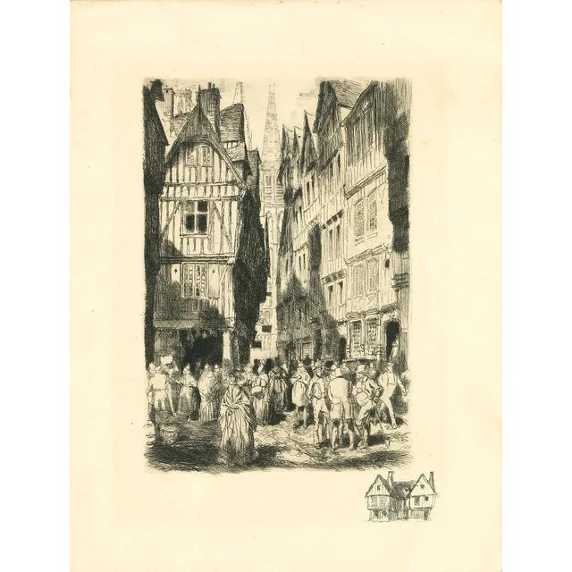 Antwerp is a beautiful original print on paper realized by Anonymous artist in the XX century. Black and white etching...