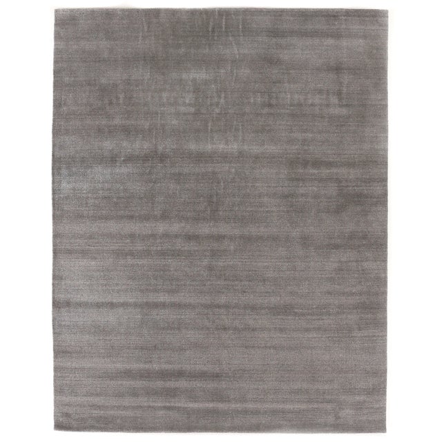 Wood Exquisite Rugs Creil Hand loom Bamboo/Silk Linen Rug-6'x9' For Sale - Image 7 of 7