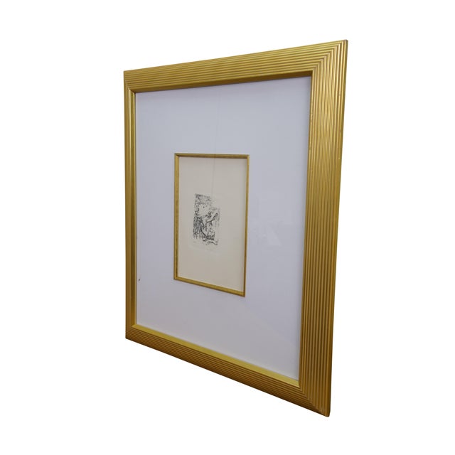 Pierre-Auguste Renoir etching titled Le Chapeau Épinglé (Pinning the Hat). The image depicts two young women, identified...