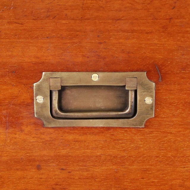 Burnt Orange Antique British Colonial Campaign Chest Secretary For Sale - Image 8 of 9