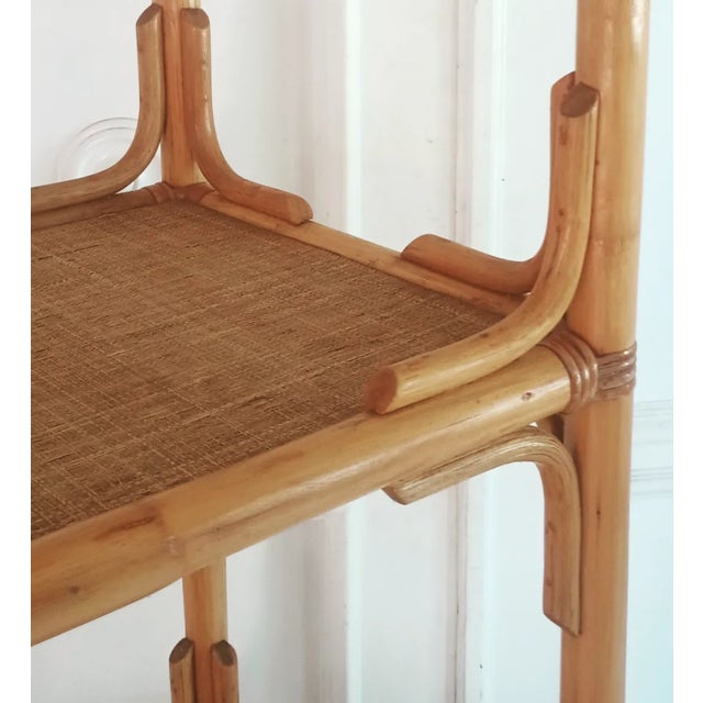 Yellow Vintage Large Bamboo Shelf For Sale - Image 8 of 15