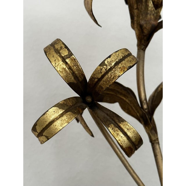 Big Floral Florentine Gilded Wall Lamp, 1890s For Sale - Image 15 of 18