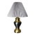 Vintage Black and Gold-Tone Urn Table Lamp With Pleated Shade For Sale