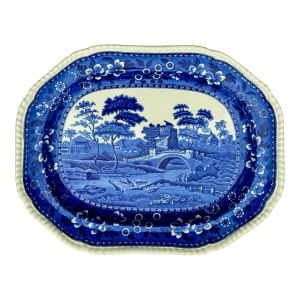 Copeland Spode Tower Blue and White Transferware Platter, Circa 1905, 19 Inch