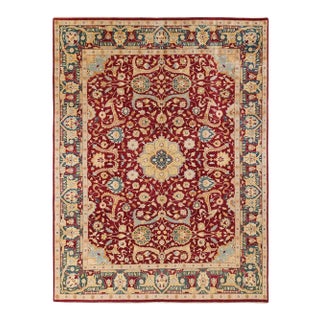 Mogul Collection Hand-Knotted Area Rug - Red 9' 2" x 11' 10" For Sale