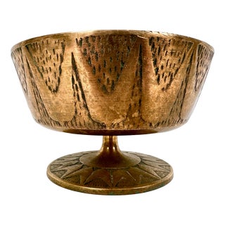 Vintage Danish Brass Footed Pedestal Bowl from Nordisk Malm, 1950s For Sale