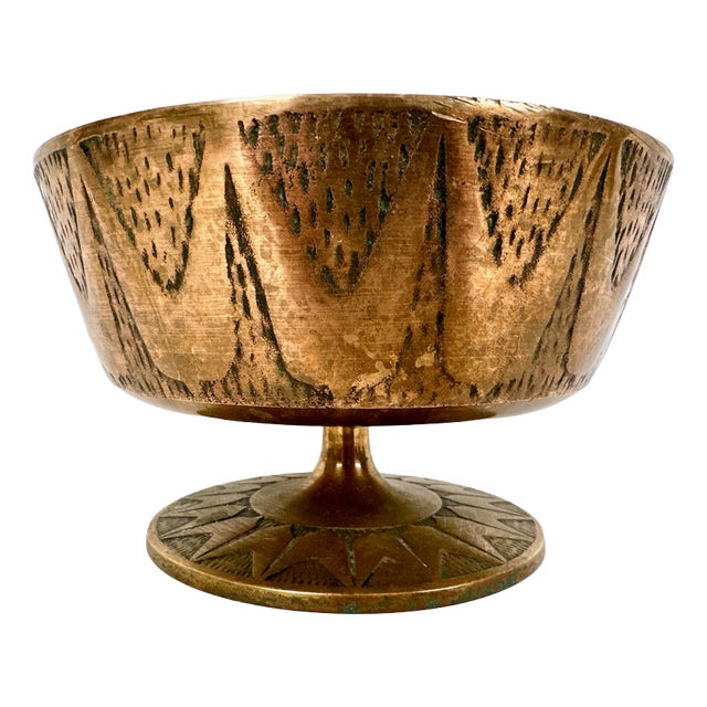 Vintage Danish Brass Footed Pedestal Bowl from Nordisk Malm, 1950s For Sale