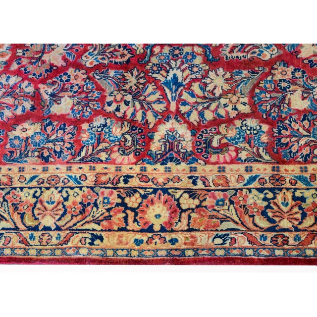 Raspberry Red Early 20th Century Sarouk Rug For Sale - Image 8 of 13