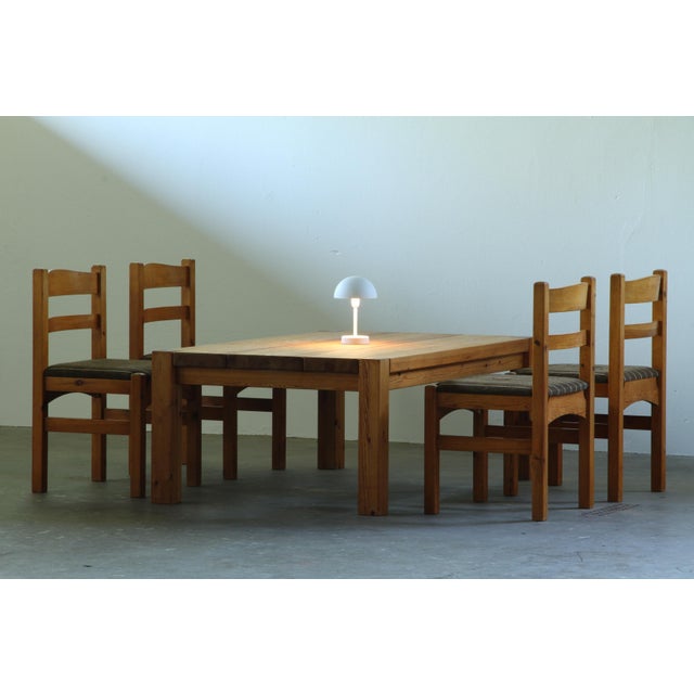 Mid-Century Modern Danish Chunky Pine Dining Chairs, 1970s, Set of 4 For Sale - Image 6 of 18