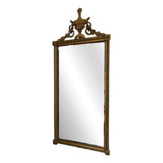 19th Century French Gilded Mirror with Urn Decoration, 1870 For Sale