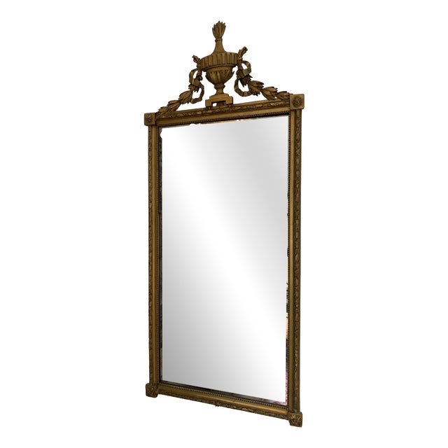 19th Century French Gilded Mirror with Urn Decoration, 1870 For Sale