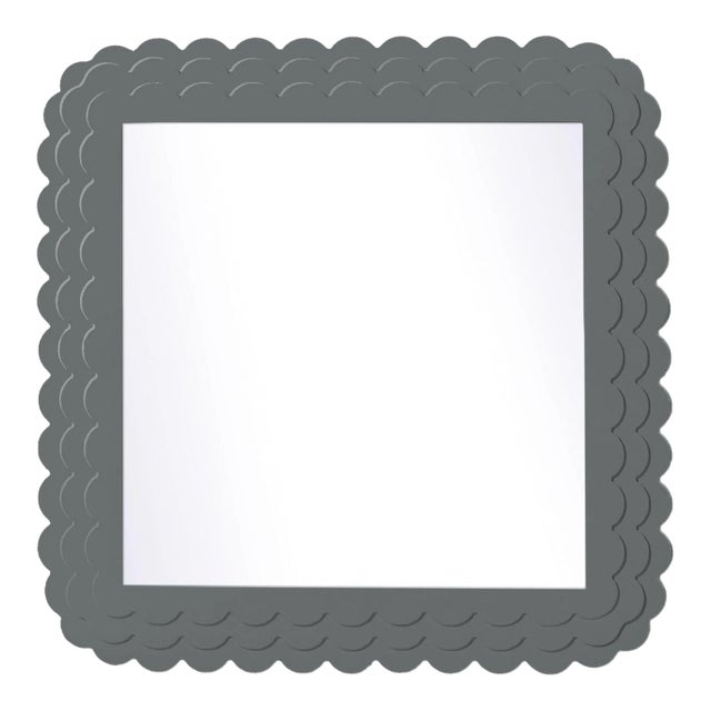 Fleur Home Carnival Krewe Square Mirror in Gunmetal, 24x24 For Sale
