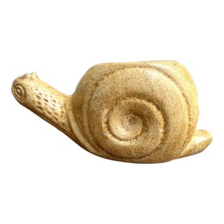 Large Snail Terra Cotta Glazed Planter For Sale