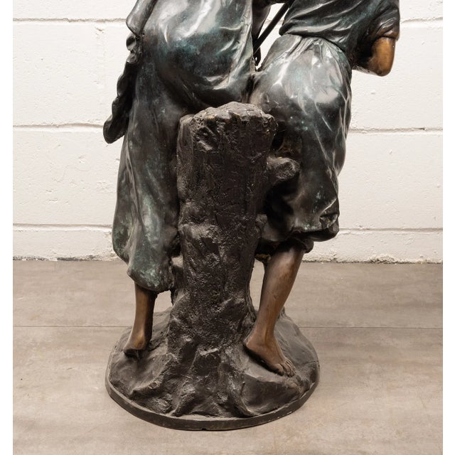 Large Antique French Bronze Sculpture “Return From the Harvest” Attributed to Mathurin Moreau For Sale - Image 12 of 12
