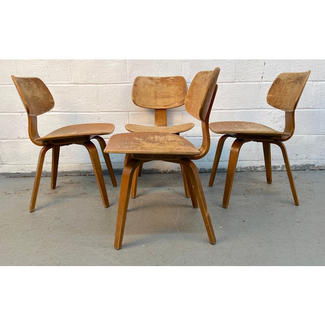 Mid 20th Century Mid 20th Century Set of Four Elegant Bentwood Chairs by Bruno Weil for Thonet For Sale - Image 5 of 13