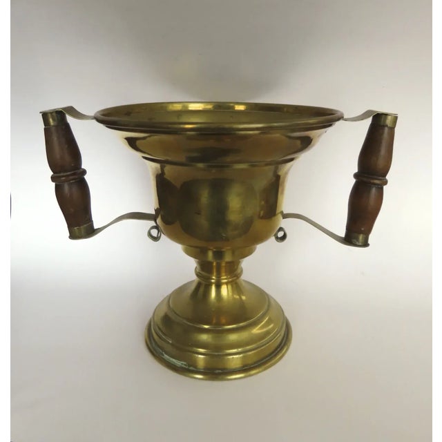 Brass 19th Century Hot Coal Carrier Urn Handled Brass Planter Jardiniere For Sale - Image 8 of 9