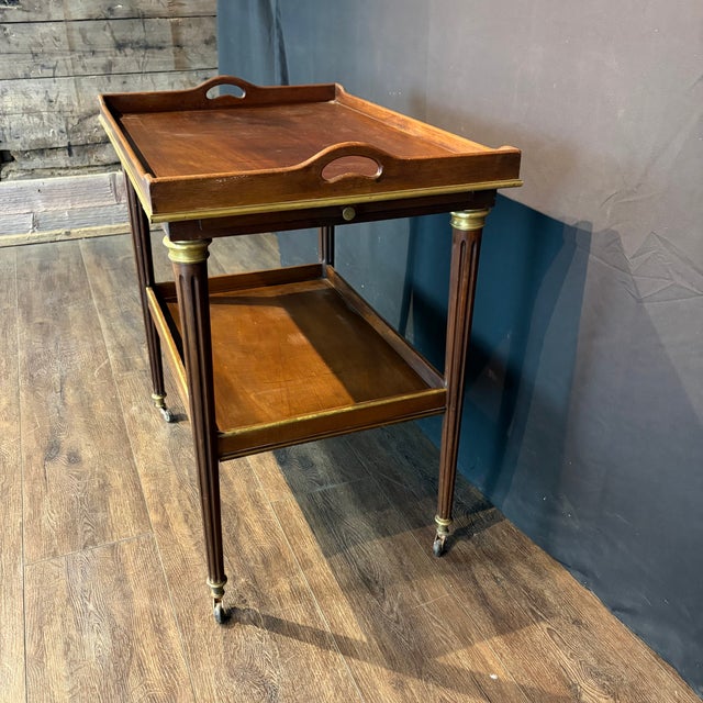 Antique French Bar Cart or Drinks Trolley With Pull-Out Leaves For Sale - Image 9 of 11