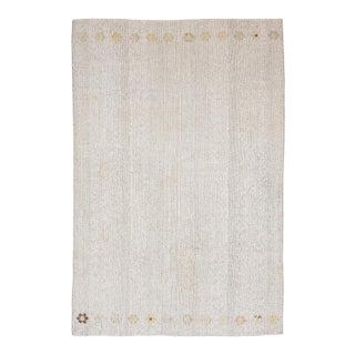 Vintage Light Gray Modern Kilim Rug For Sale