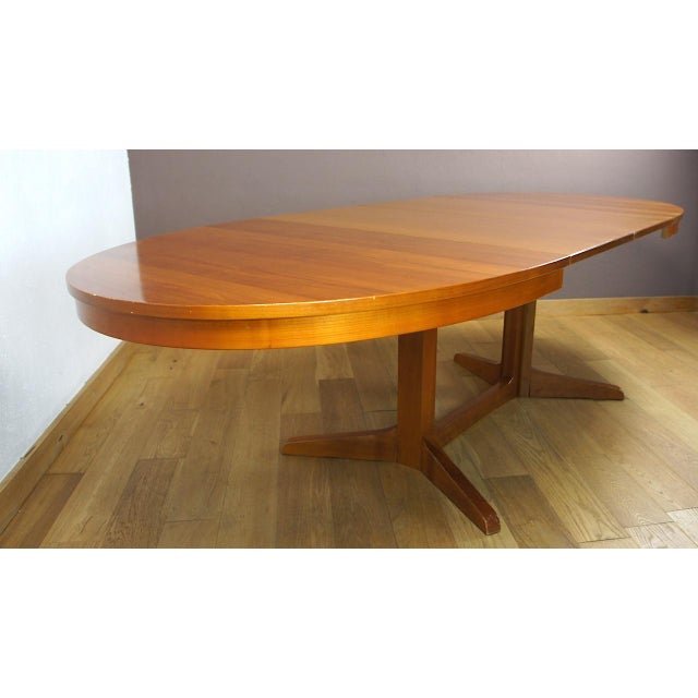 Wood Vintage Oval Dining Table from Baumann, 1960s For Sale - Image 7 of 10