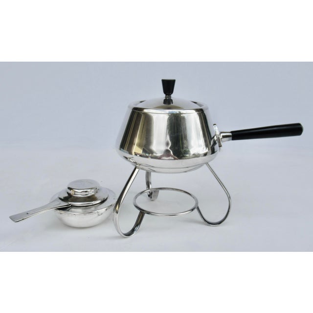 1970s C.1970's (Switzerland) Cheese/Chocolate Fondue Platform Lidded Serving Piece With Heating Element For Sale - Image 5 of 12