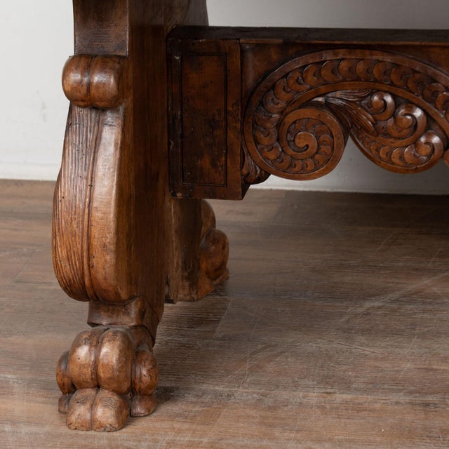 19th Century Italian Walnut Monastery Dining Table For Sale - Image 13 of 18