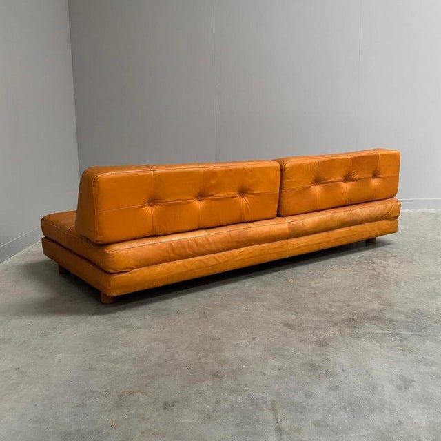 Vintage Cognac Leather Daybed, 1960s For Sale - Image 10 of 17