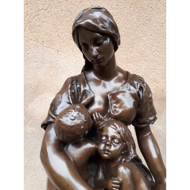 Bronze Sculpture of a Breastfeeding Mother by Paul Dubois, 1800s For Sale - Image 11 of 18